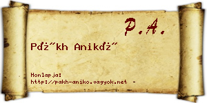 Pákh Anikó névjegykártya